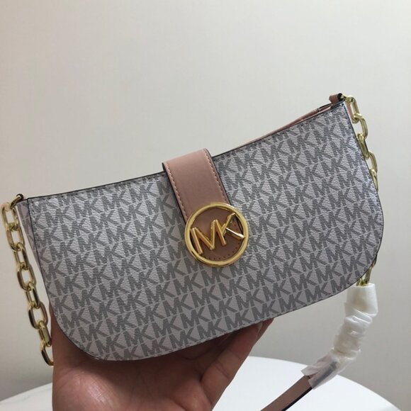 Michael Kors Monogram Underarm Bag Pink - Picture 10 of 10